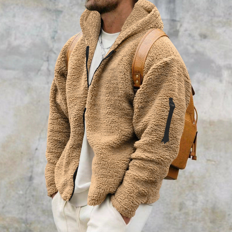 Cozy Zip-Up Fleece Jacket with Hood for Men | Henry