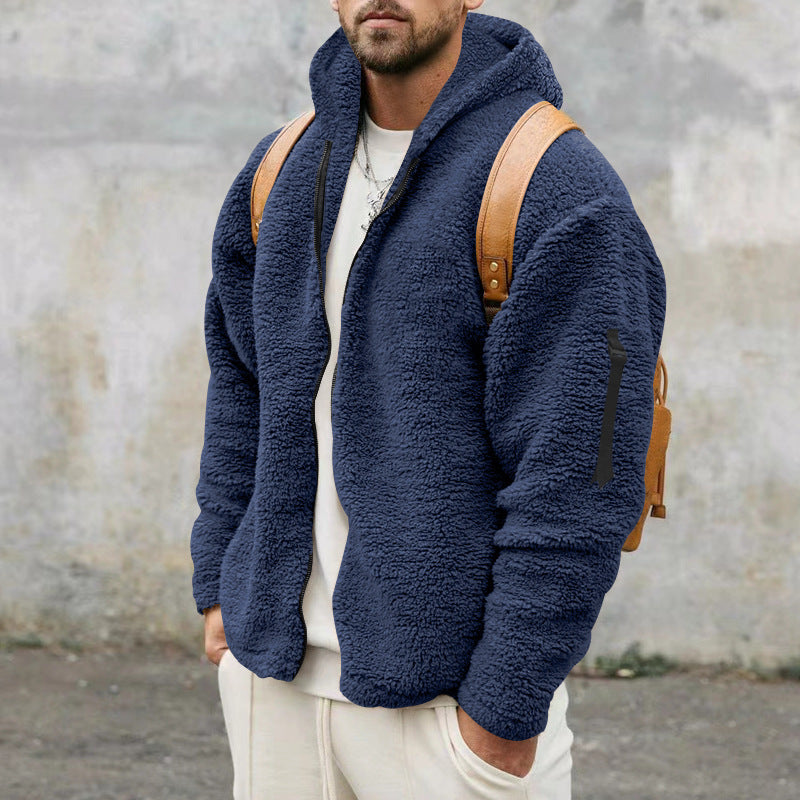 Cozy Zip-Up Fleece Jacket with Hood for Men | Henry