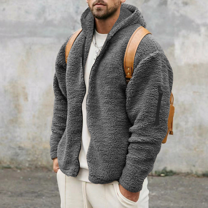 Cozy Zip-Up Fleece Jacket with Hood for Men | Henry