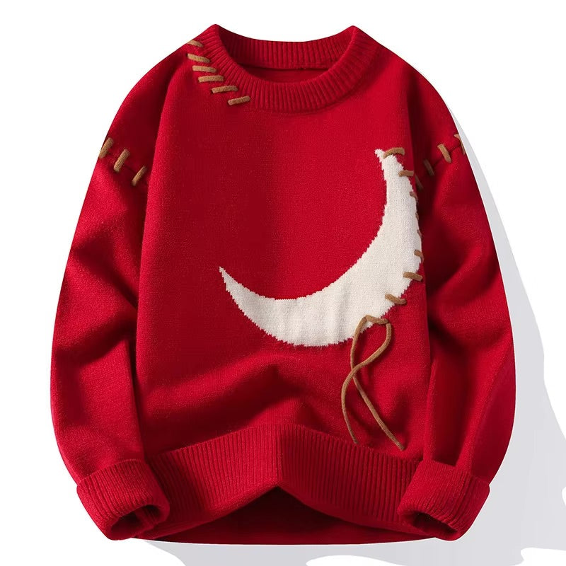 Crescent Moon Knit Sweater for Men | Nathaniel