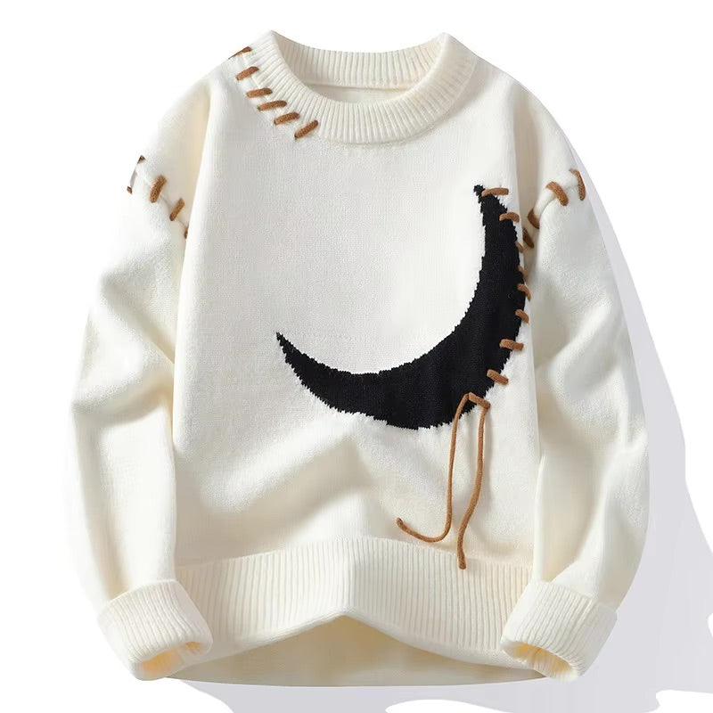 Crescent Moon Knit Sweater for Men | Nathaniel