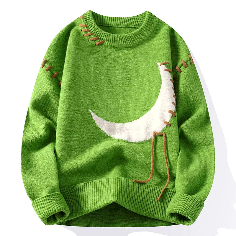 Crescent Moon Knit Sweater for Men | Nathaniel