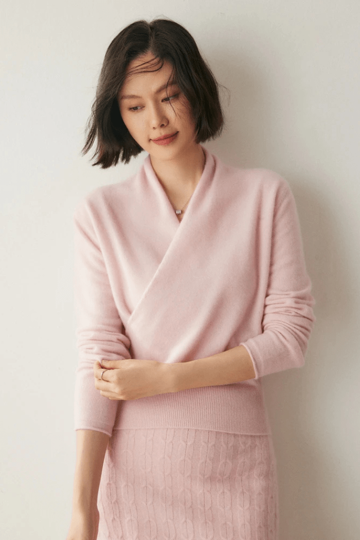 Crossover Collar Sweater For Women | Lirina 0