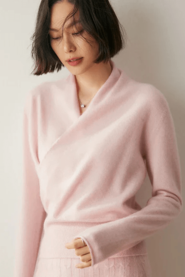 Crossover Collar Sweater For Women | Lirina 3