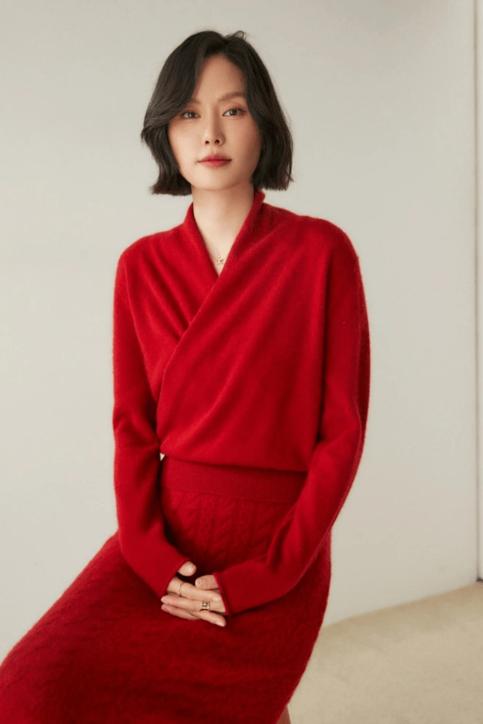 Crossover Collar Sweater For Women | Lirina 5