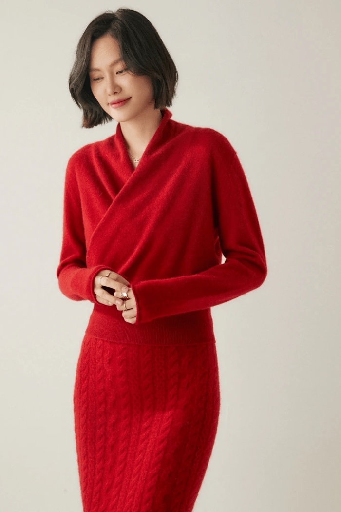 Crossover Collar Sweater For Women | Lirina 6