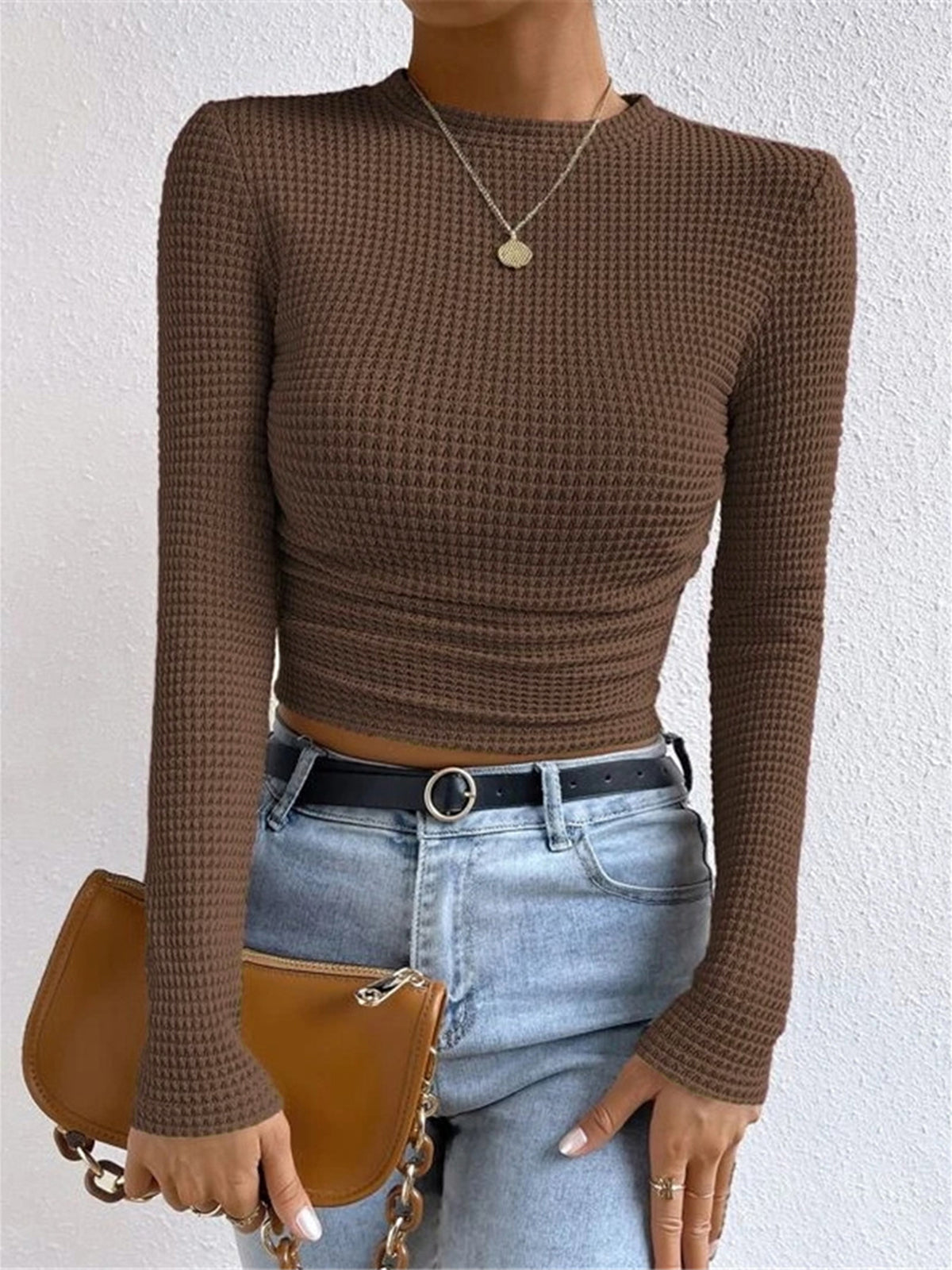 Elda | Long Sleeve Textured Crop Top for Spring 10