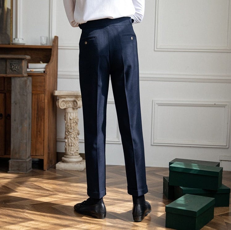Elegant High Waist Pleated Dress Pants for Men | Michael