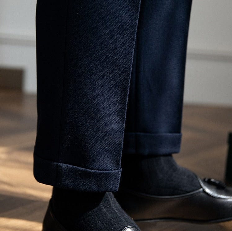 Elegant High Waist Pleated Dress Pants for Men | Michael