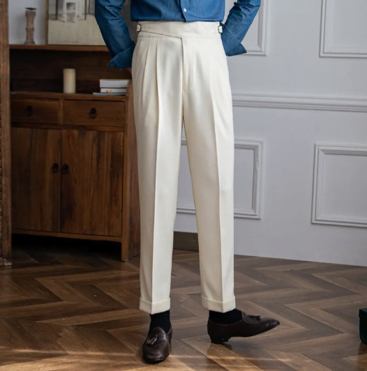 Elegant High Waist Pleated Dress Pants for Men | Michael