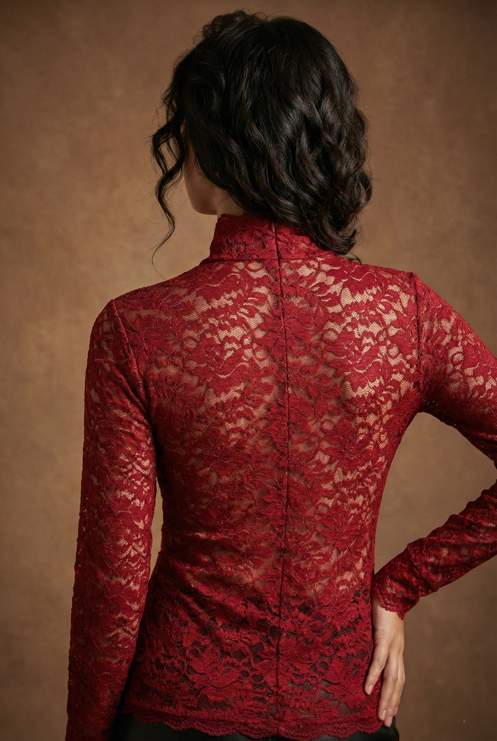 Fiora | High-Neck Floral Lace Long Sleeve Blouse 3