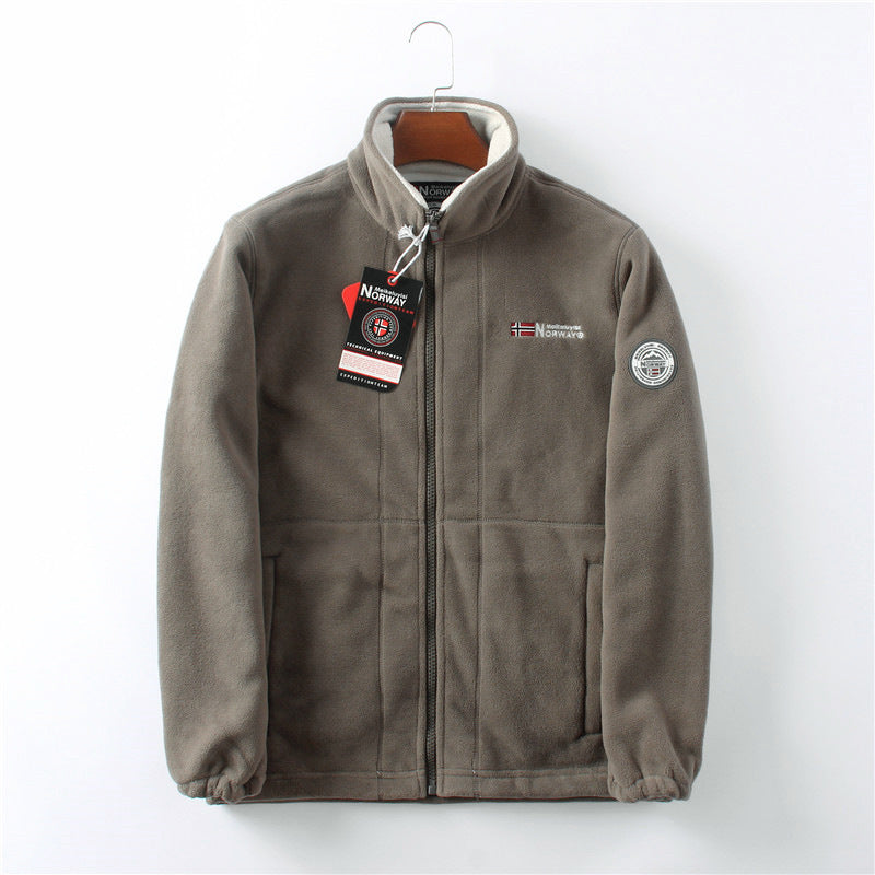 Fleece Zip Up Jacket with Stand Collar for Men | Magnus