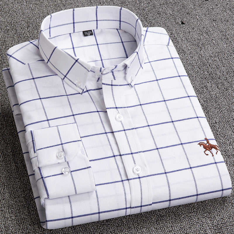 Classic Checkered Button-Up Dress Shirt for Men | Jonathan