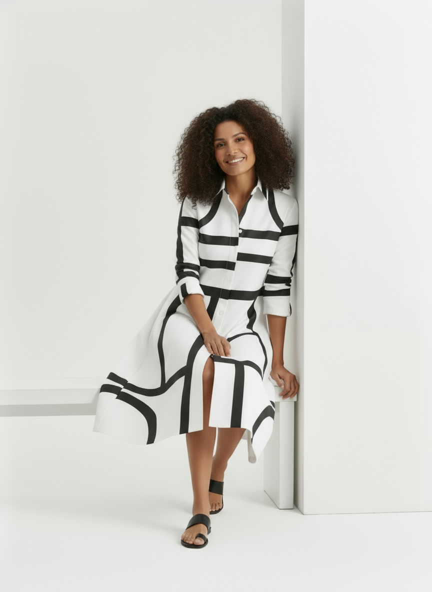 Geometric Print Dress For Women | Liora 3