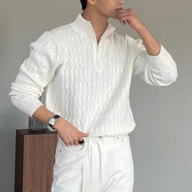 Half Zip Cable Knit Sweater for Men | Damian