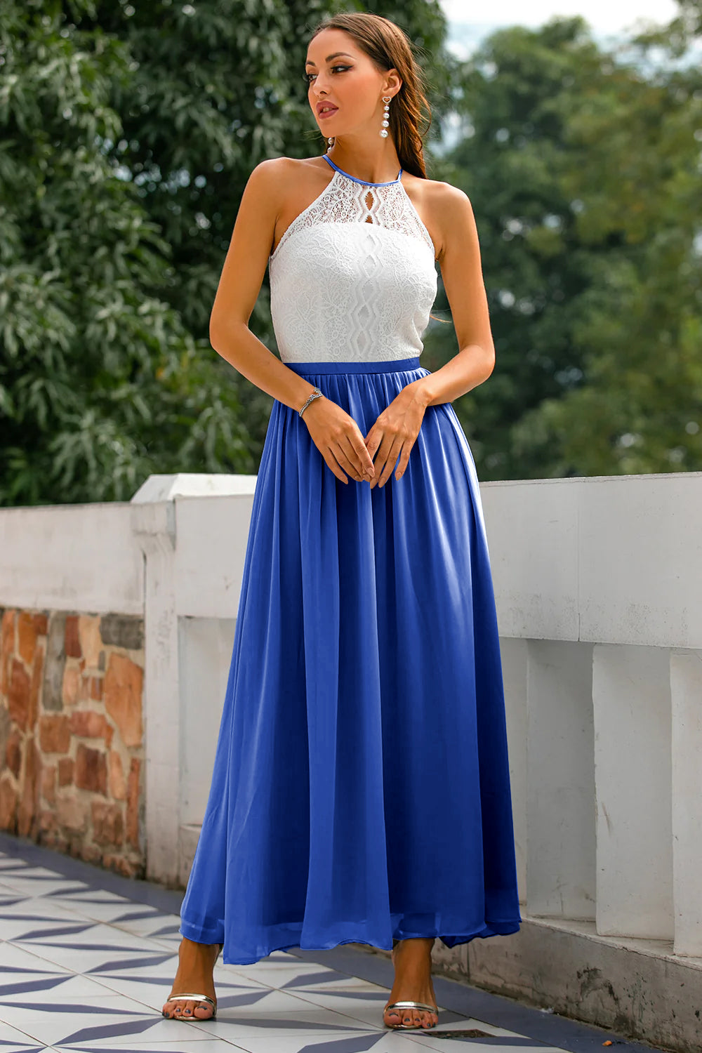 Haven | Halter Maxi Wedding Guest Dress 10