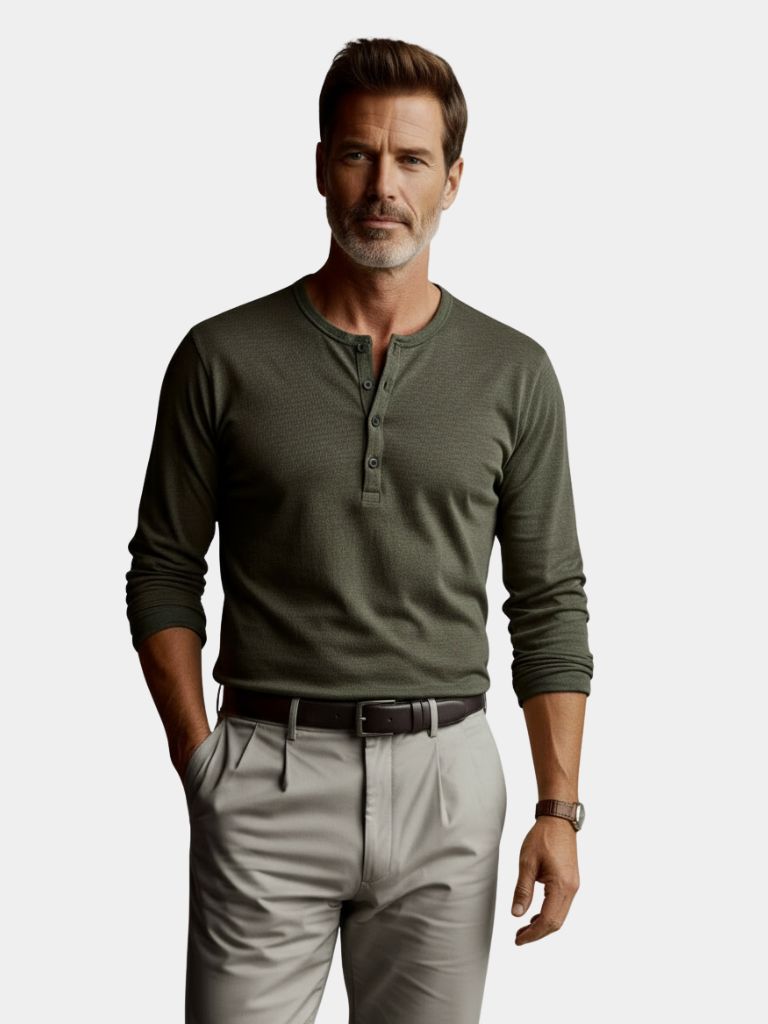 Hendry | Henley Neck Long Sleeve T-Shirt 2
