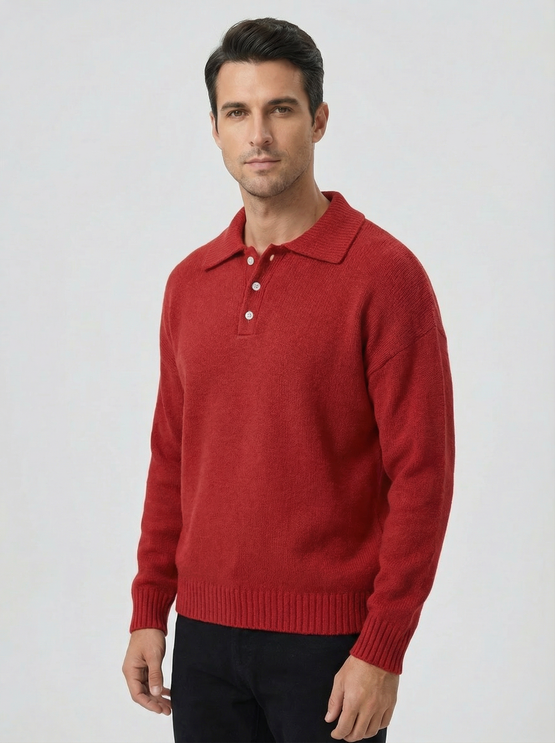 Kinta | Knitted Polo Sweater in Soft Fabric