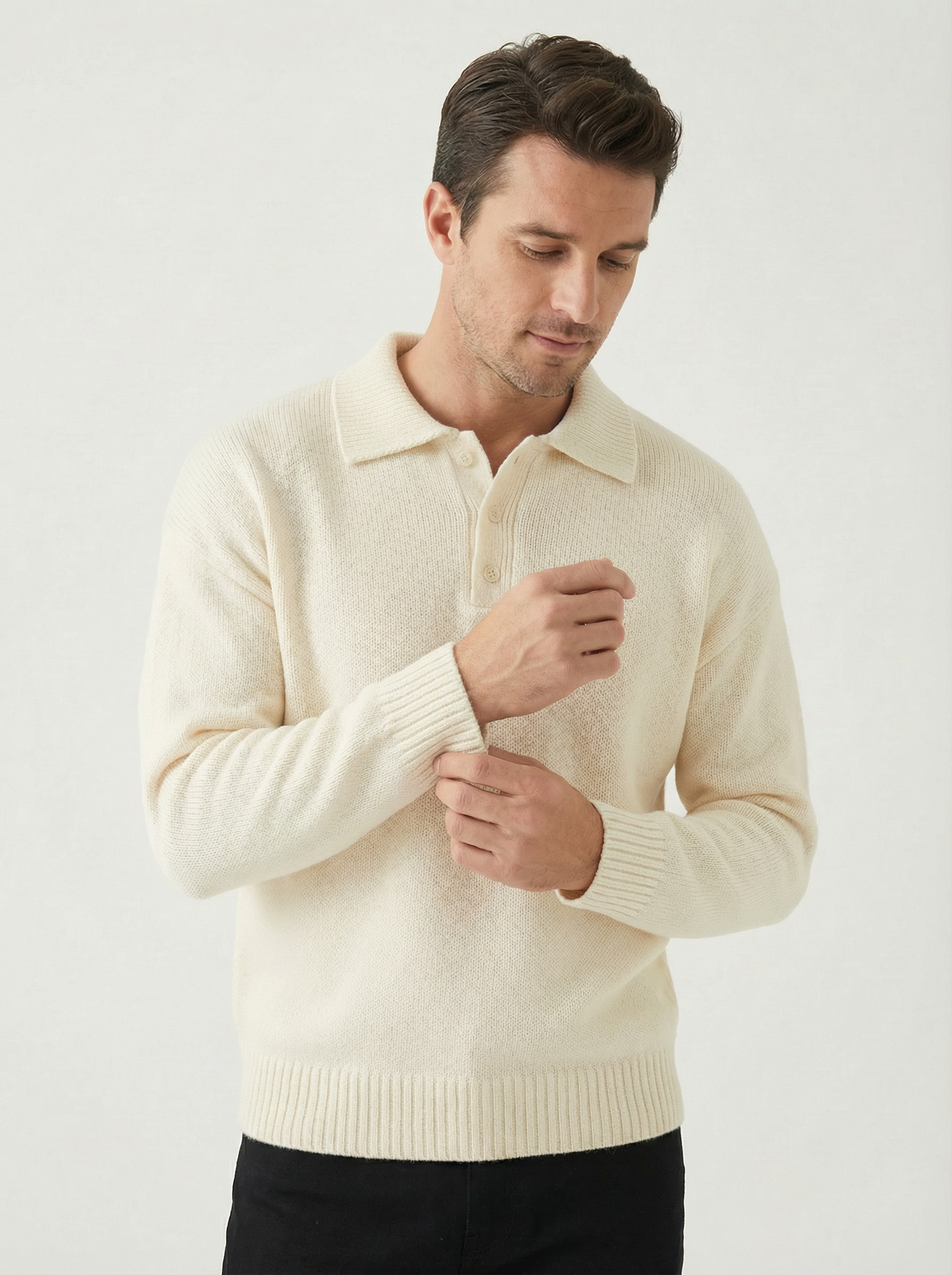 Kinta | Knitted Polo Sweater in Soft Fabric