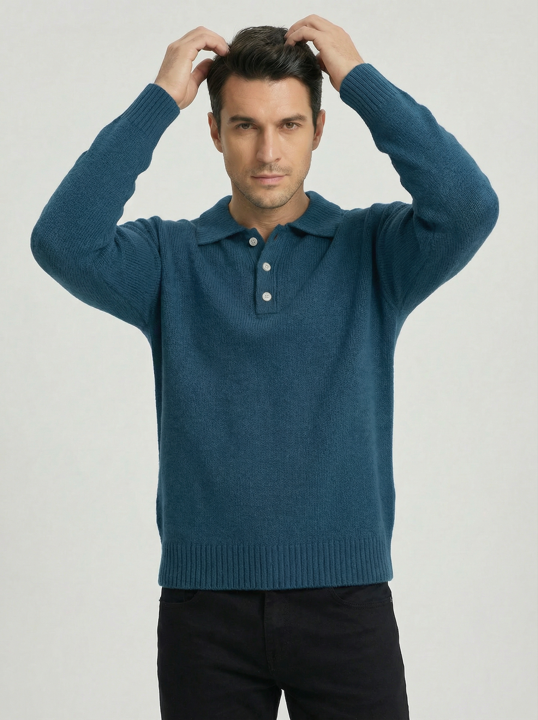 Kinta | Knitted Polo Sweater in Soft Fabric