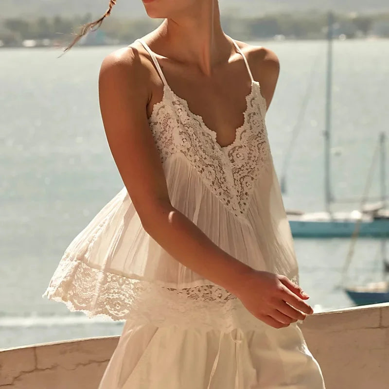 Lace Trim Cami Sheer Style For Women | Mariely 0