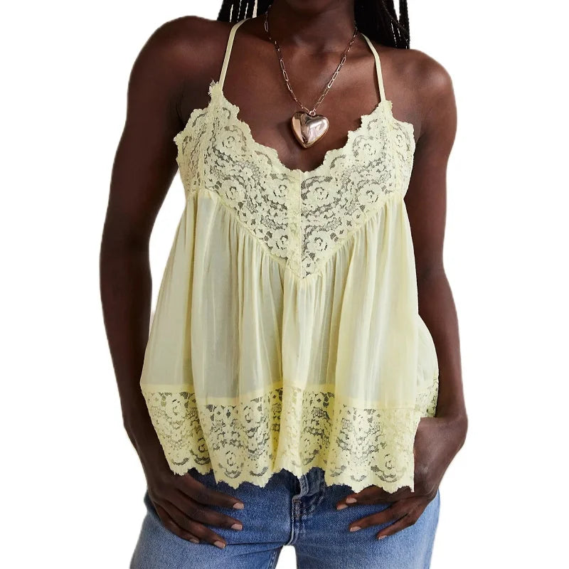 Lace Trim Cami Sheer Style For Women | Mariely 10