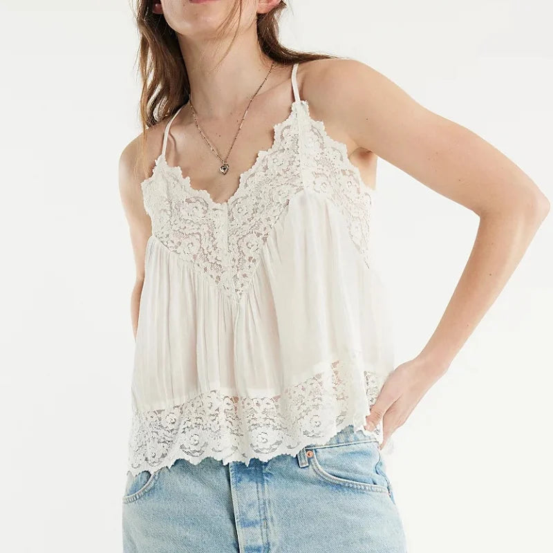 Lace Trim Cami Sheer Style For Women | Mariely 2