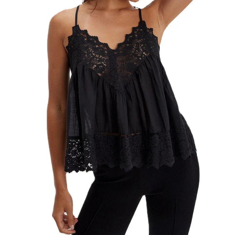 Lace Trim Cami Sheer Style For Women | Mariely 9