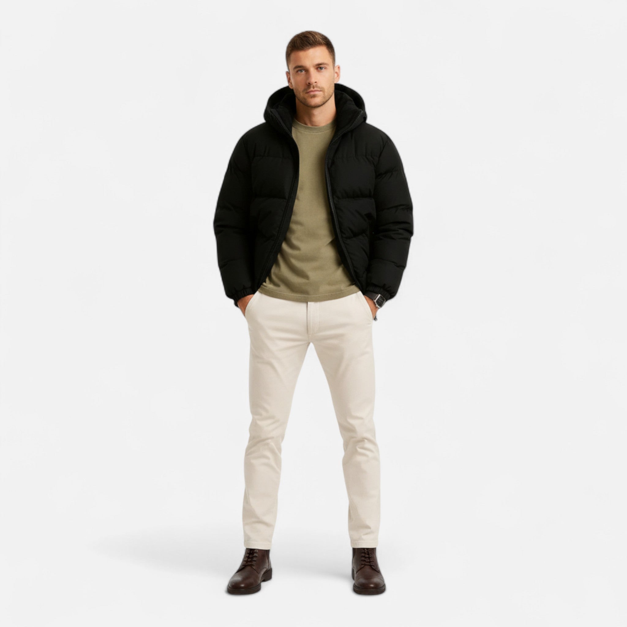 Lightweight Hooded Puffer Jacket For Men | Jorven 5