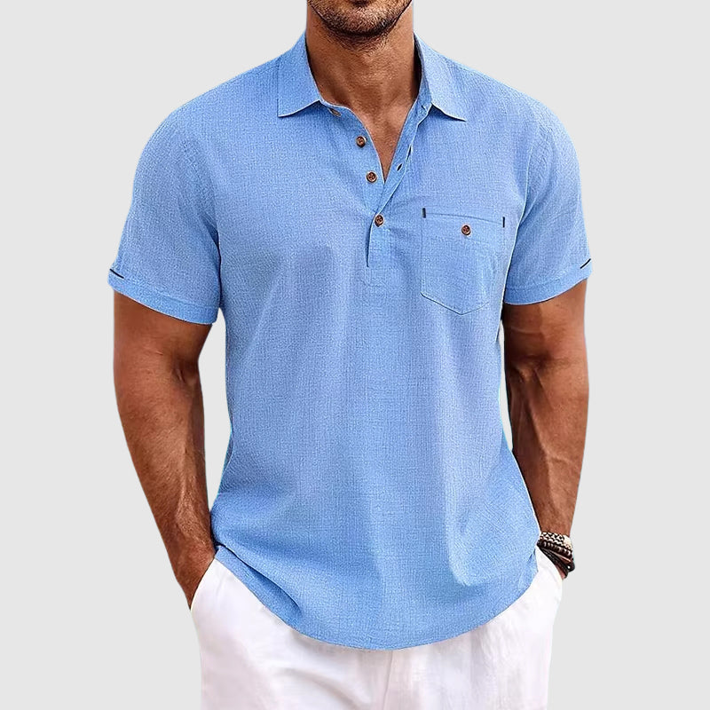 Lightweight Linen Polo Shirt For Men | Jorven 0