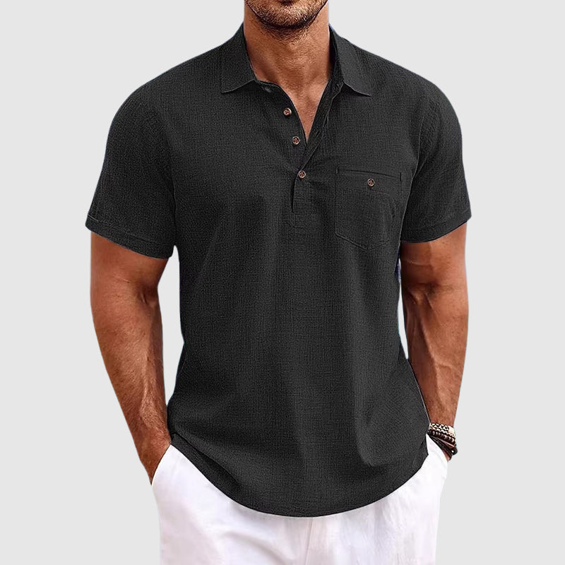 Lightweight Linen Polo Shirt For Men | Jorven 1