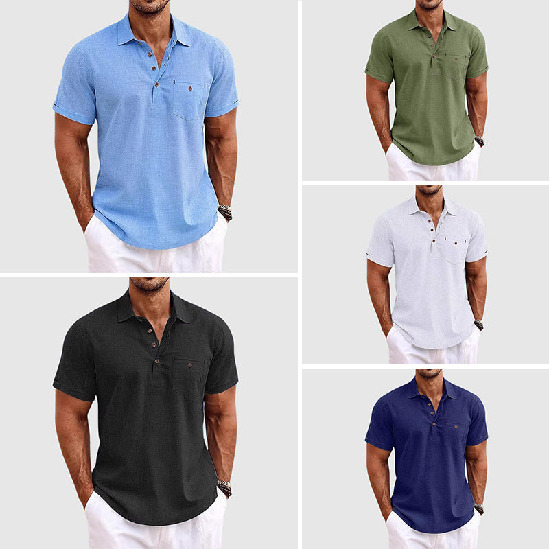 Lightweight Linen Polo Shirt For Men | Jorven 5