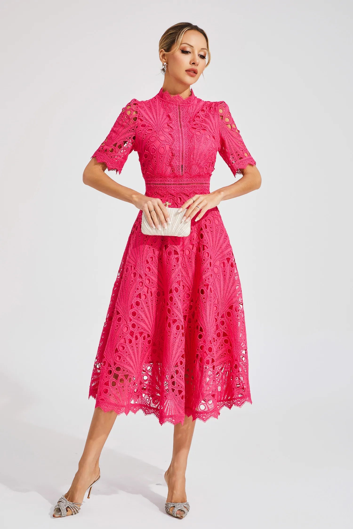 Lina | Lace Midi Wedding Guest Dress 2