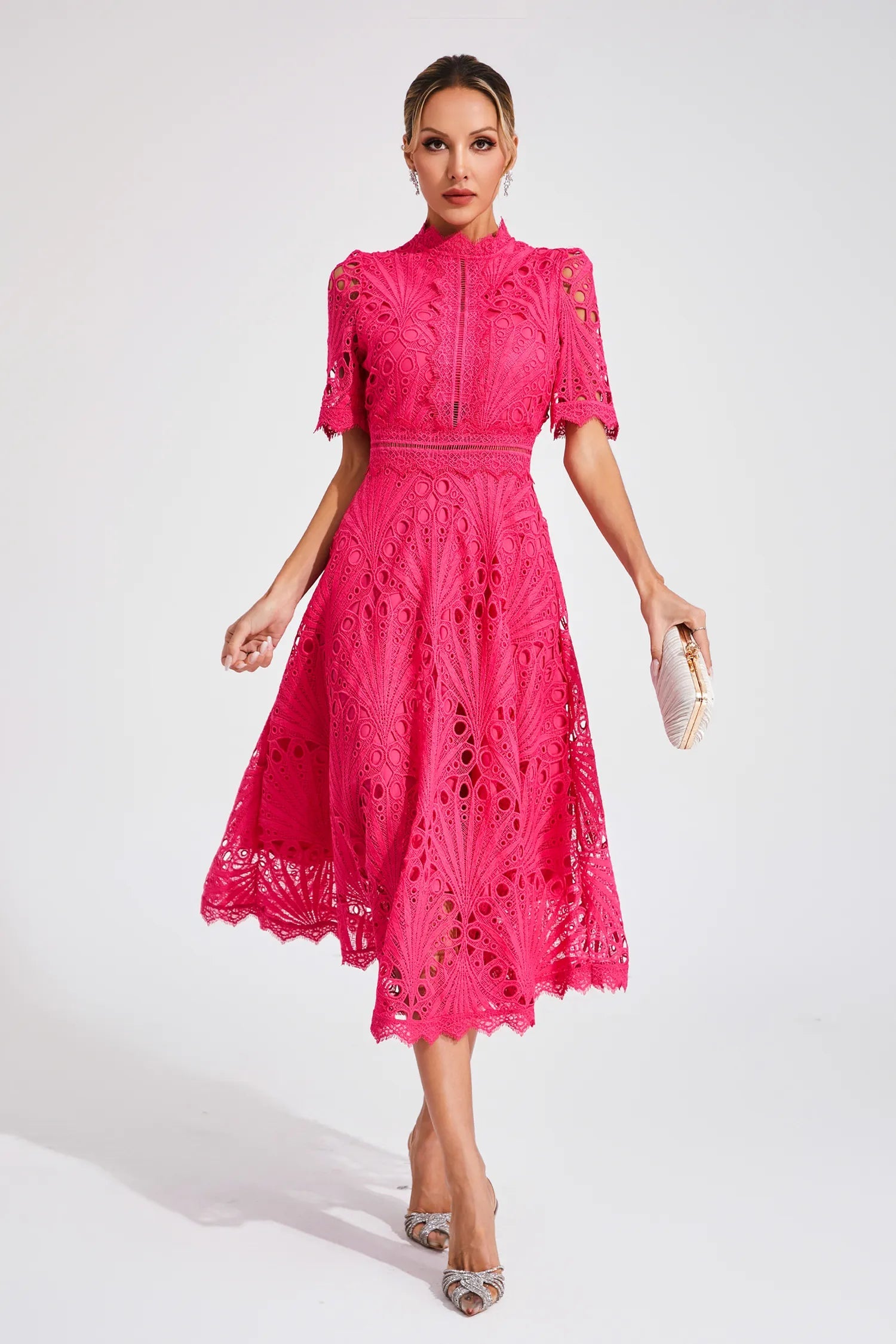Lina | Lace Midi Wedding Guest Dress 5