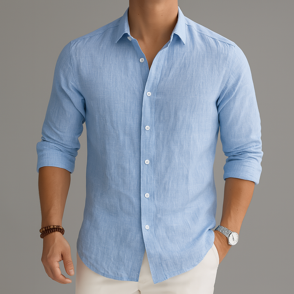Linen Button-Up Shirt Lightweight Style For Men | Jorven 4