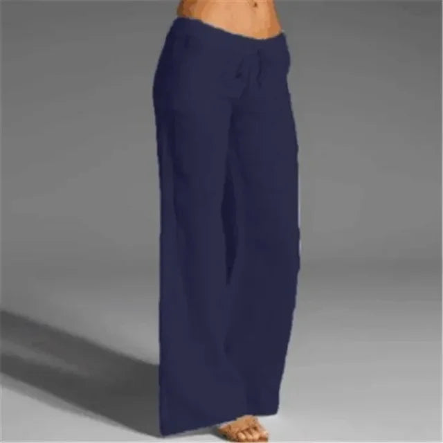 Linen Wide Leg Trousers For Women | Mavina 1