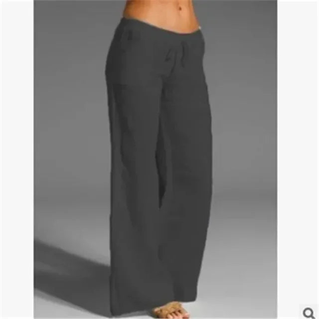 Linen Wide Leg Trousers For Women | Mavina 2