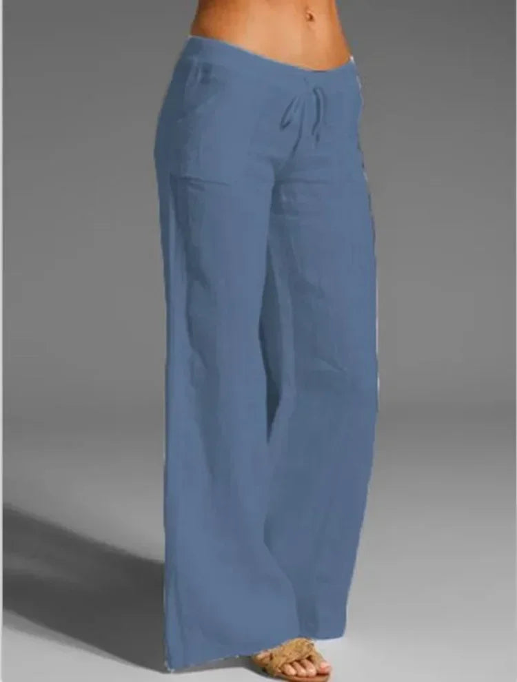 Linen Wide Leg Trousers For Women | Mavina 4