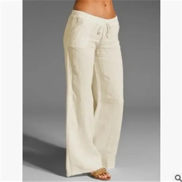 Linen Wide Leg Trousers For Women | Mavina 5