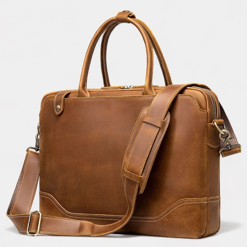 Leather and Fabric Crossbody Bag for Men | Vintaro