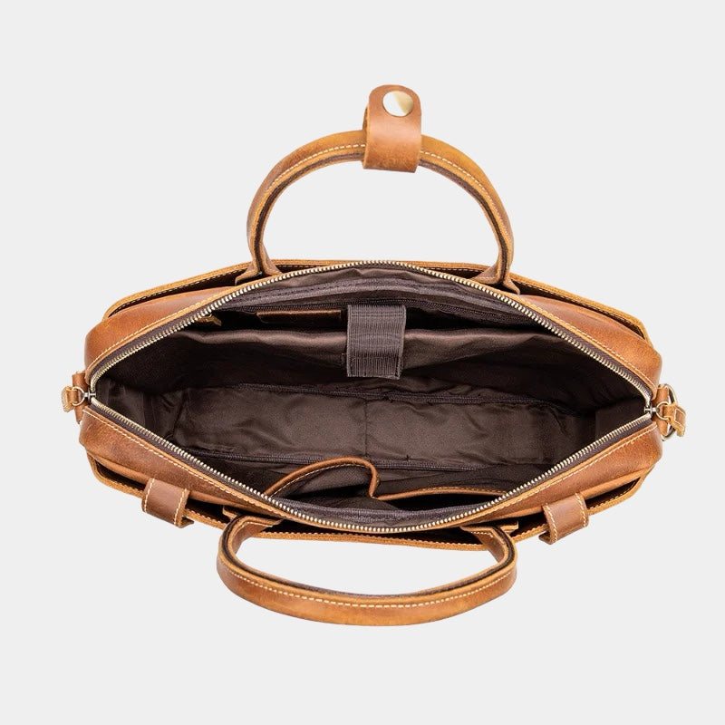 Leather and Fabric Crossbody Bag for Men | Vintaro