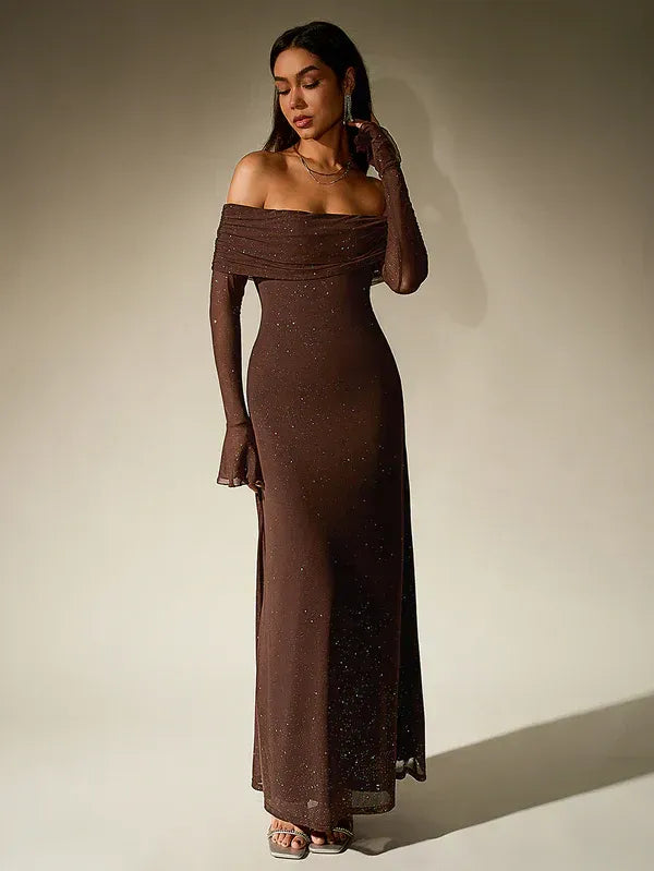 Mira | Off-Shoulder Long Sleeve Maxi Dress 1
