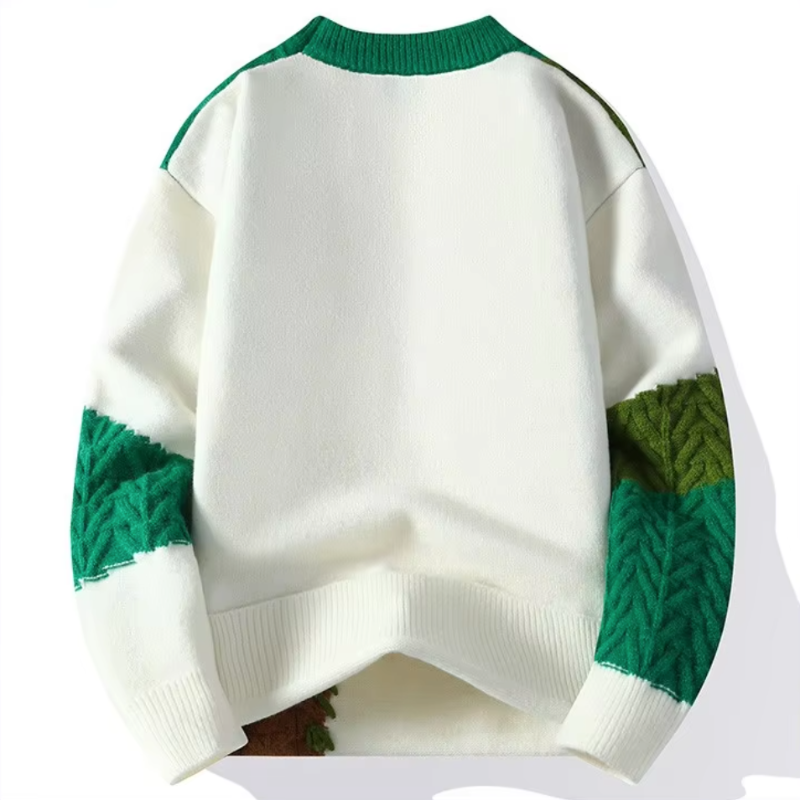 Patchwork Color Block Knit Sweater for Men | Elias