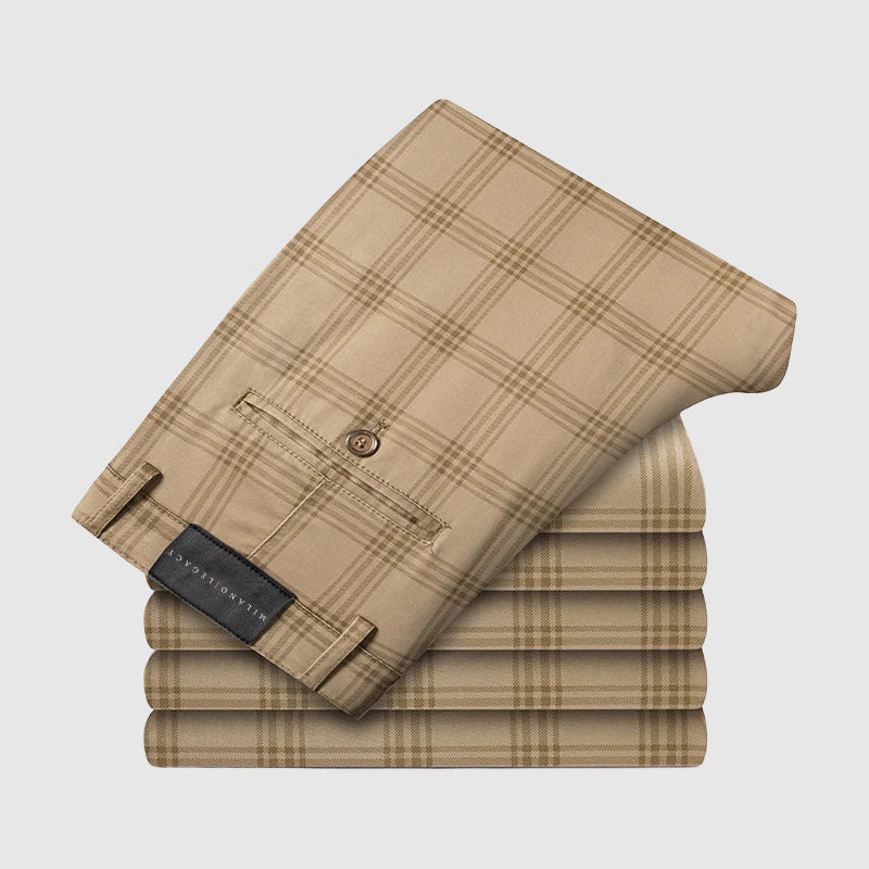 Plaid Straight-Leg Pants For Men | Jorven 4