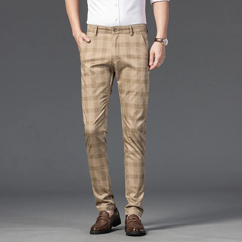 Plaid Straight-Leg Pants For Men | Jorven 8