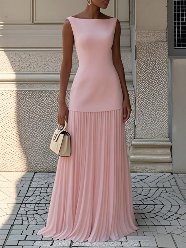 Pleated Maxi Dress Elegant Style For Women | Selina 1