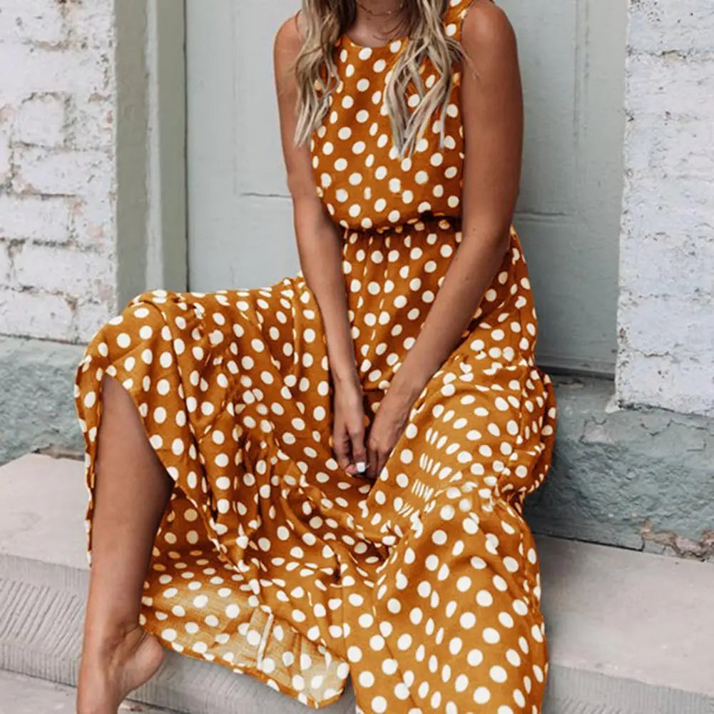 Polka Dot Maxi Dress Relaxed Fit For Women | Tersina 1