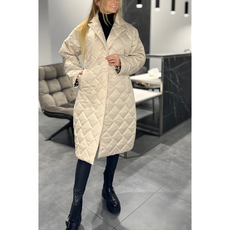 Quilla | Long Quilted Winter Coat with Snap Buttons 2