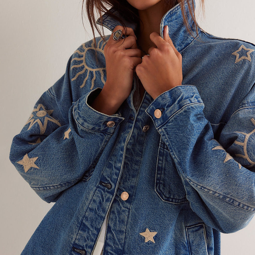 Relaxed Oversized Denim Jacket For Women | Kestina 1