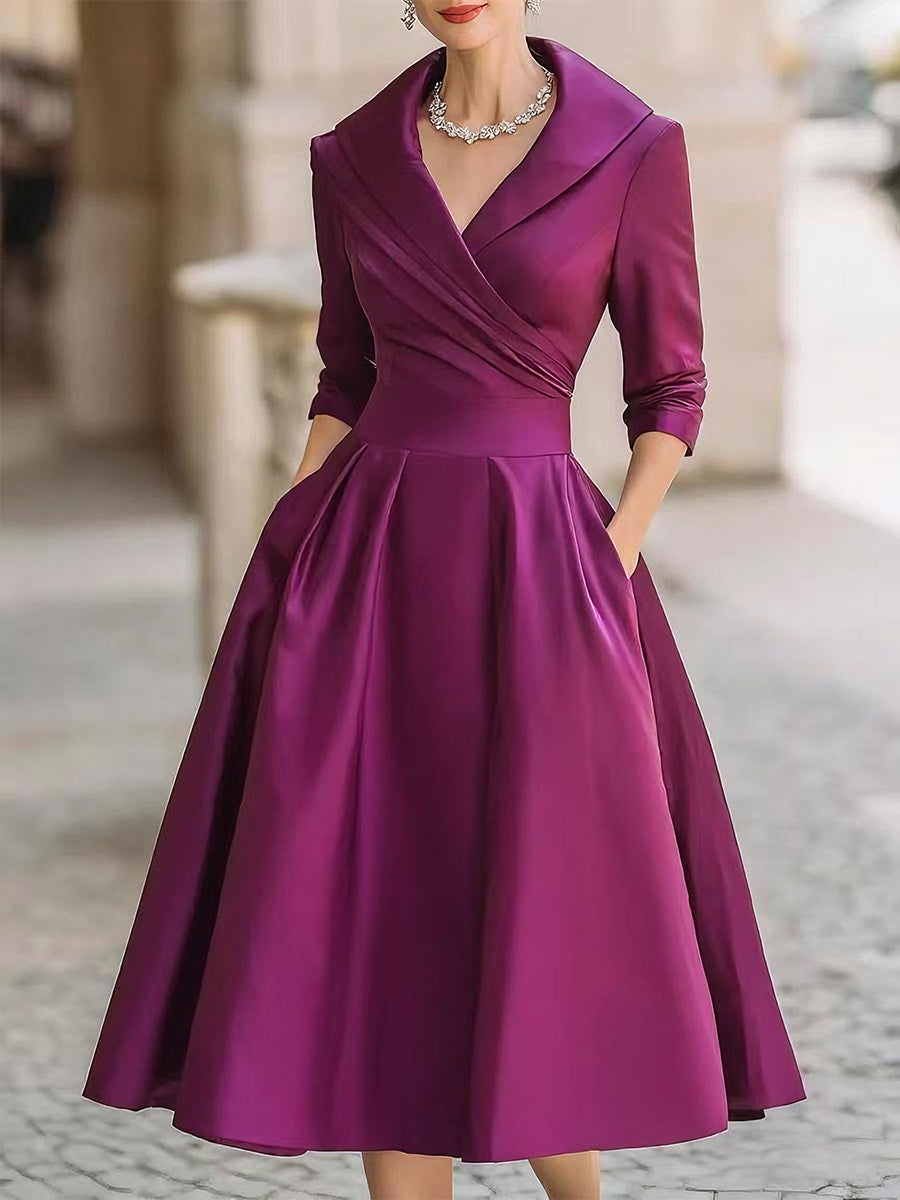 Satin Wrap Dress Elegant Style For Women | Lirena 5